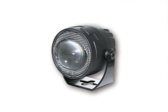 HIGHSIDER LED Abblendscheinwerfer SATELLITE matt schwarzes Alugehuse mit Halter 44 mm E-geprft