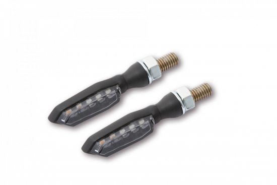 254-270 HIGHSIDER LED-Blinker Brems + Rcklicht SONIC-X1 schwarzes Metall-Gehuse getntes Glas E-g.