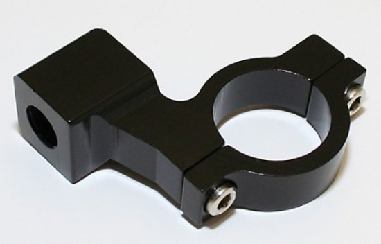 CNC-Spiegelschelle, schwarz, fr 7/8 Zoll (22 mm) Lenker, mit 10mm Rechtsgewinde