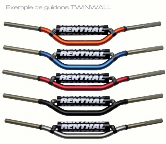 997-01-TG-02-185 Renthal Twinwall Lenker Aufnahme 28,6mm mit Polster titaniumfarbe Ausfhrung hoch