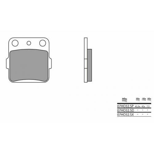 07HO32SD BREMBO Off-Road Sintermetall Bremsbelge f. Yamaha 660R 250 350R Warrior Suzuki LTZ KFX 450