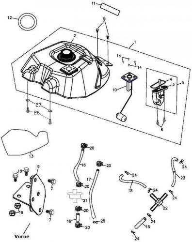 17511-501-000 Original Benzintank Kraftstofftank fr Quad ATV Adly Beeline Online Herkules 450 500