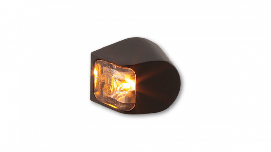 KOSO LED Blinker schwarz matt transparet Rough Crafts Design Metallgehäuse klarem Glas E-geprüft St.