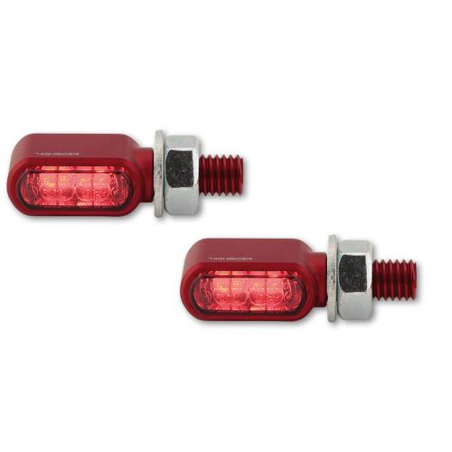 HIGHSIDER CNC LED Rck- Bremslicht Blinker LITTLE BRONX rot getnt E-geprft Paar