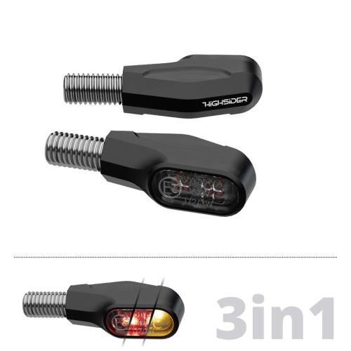 254-800 HIGHSIDER pro Ventura-X LED R�ck-, Bremslicht, Blinker Schwarz 3in1, E-gepr�ft (Paar)