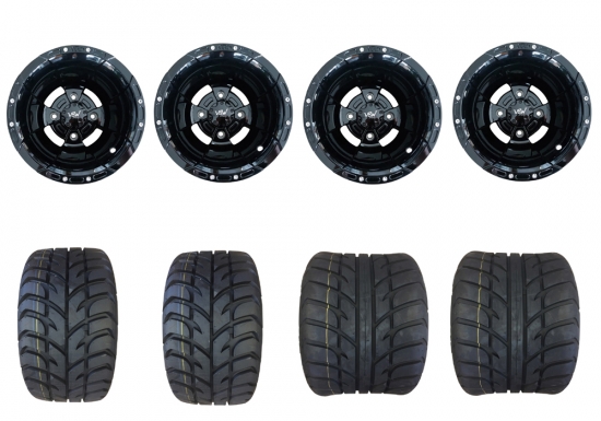 Alu Komplettrder schwarz Glanz + Maxxis Spearz 195 / 255 Reifen Teilegutachten f. Kawasaki KFX 450