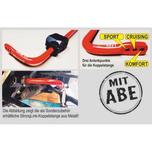 HuR 14mm Dynamic Sport Stabilisator Kit 3fach verstellbar Farbe rot für CanAm Ryker
