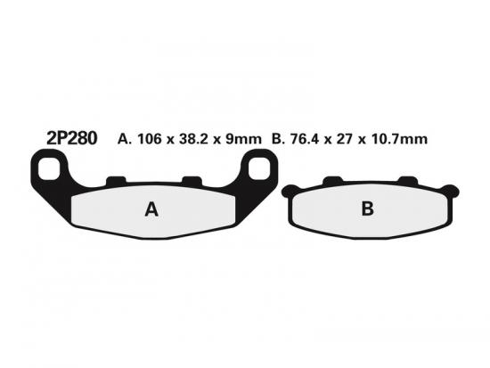 2P-280NS NISSIN Street Halbmetallische Bremsbelge - 2P-280NS