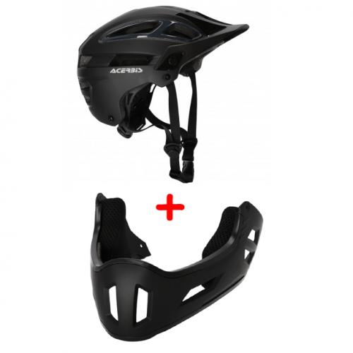 Acerbis Doublep mit Kinnschutz Fahrrad MTB Downhill E-Bike Montenbike Helm L/XL 59-62 schwarz / grau