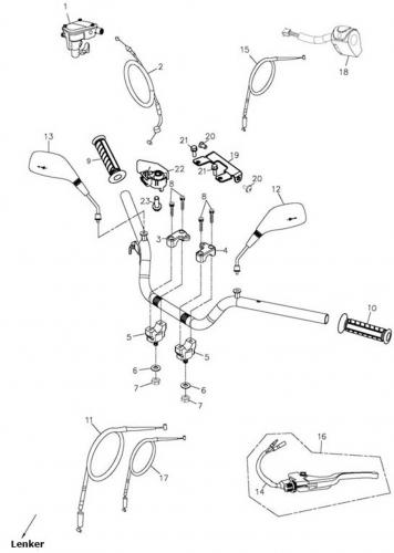 43480-501-002 Original Rckwrtsgang Zug Kabel Quad ATV Adly Beeline Online Herkules 450 500