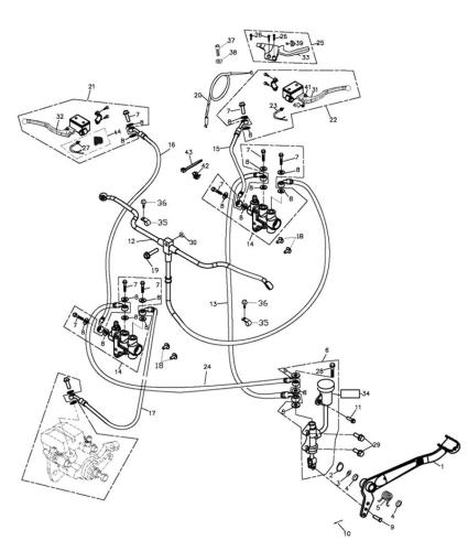 43482-256-001 Original Bowdenzug Parkbremse komplett Quad ATV Adly Beeline Online Herkules 280 - 320