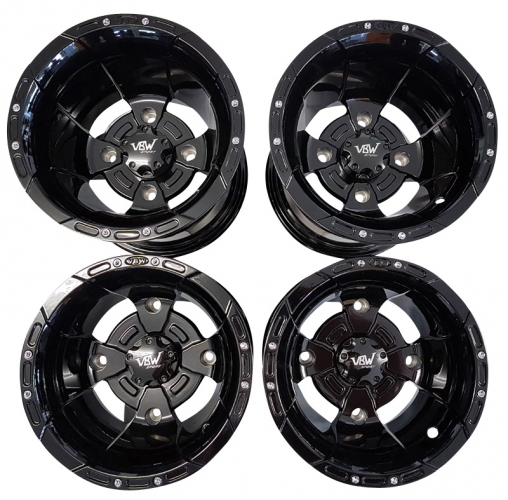 1 Satz VBW Sport Alu-Felgen schwarz/schwarz Glanz 6x10 10x6 + 10x10 Teilegutachten f. Suzuki LTZ 400