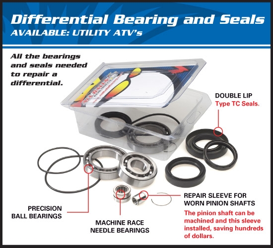AllBalls Differenzial Lager/Dichtungs Kit vorne/hinten Differential Bearing and Seal Kit front/rear Passend f. siehe DropDown Auswahl