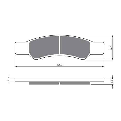 BGS3-440 GoldFren Sinter Bremsbelag hinten Typ: S3 m. T�V f�r CanAm Maverick R RS DCT SAS 2024-