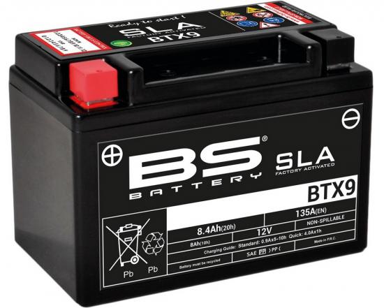 BTX9 SLA BS Batterie Typ SLA Wartungsfrei Werkseitig aktiviert Suzuki KFX DVX LTZ 400 Herkules SMC