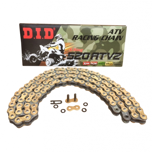 Quad / ATV Kette DID X-Ring Typ ATV 2 Gold / Schwarz mit Schlo�  520 / 116 Glieder