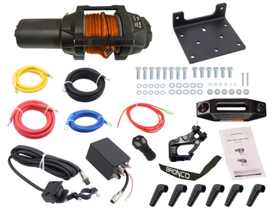 LQ Racing 3500 (1581Kg) Seilwinde HDQS Synthetic Kunststoff Seil 4,8mm x 15,2m inkl. Fernbedienung