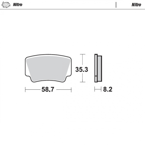 096621 Moto-Master Bremsbelge Nitro hinten mit TV f. Quad KTM 450 525 XC 505 SX