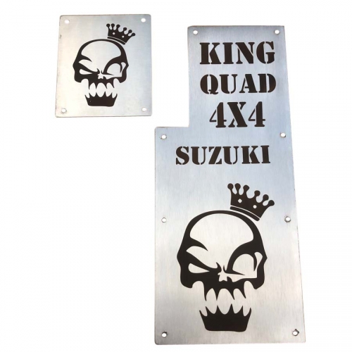 Angebot  LQ Racing Warnschilder Ersatz Totenkopf mit Krone Typ 2 f. Suzuki King Quad